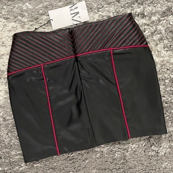 NWT Zara Faux Leather Mini Skirt - Picture 7 of 10